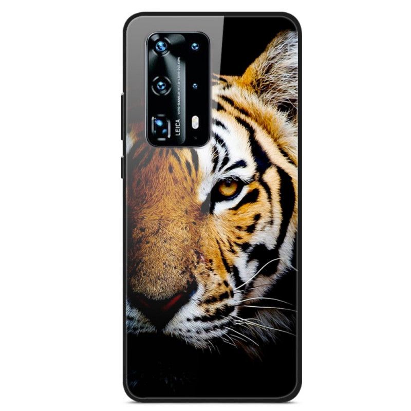 Hoesje voor Huawei P40 Realistisch Tijger Gehard Glas