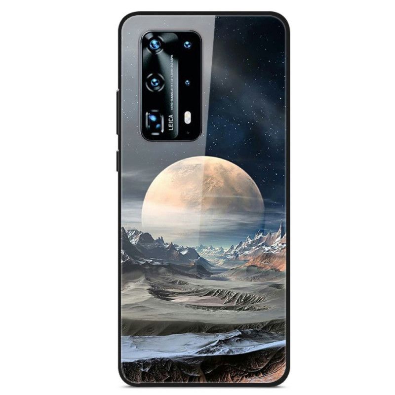 Hoesje voor Huawei P40 Space Moon Gehard Glas