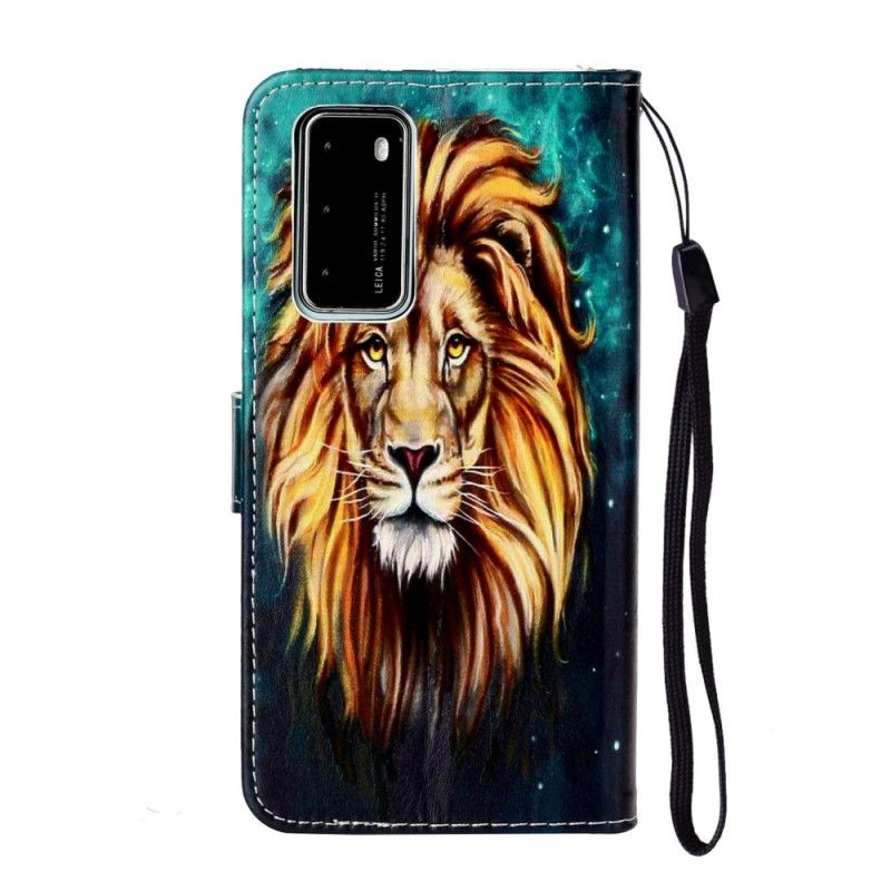 Leren Hoesje Huawei P40 Leeuwenhaar