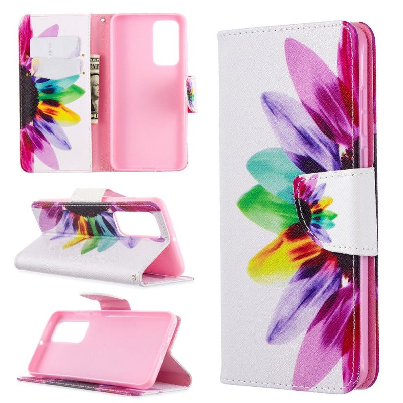 Leren Hoesje Huawei P40 Telefoonhoesje Aquarelbloem