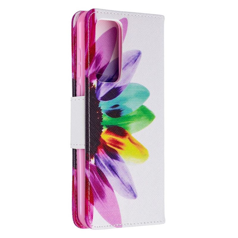 Leren Hoesje Huawei P40 Telefoonhoesje Aquarelbloem