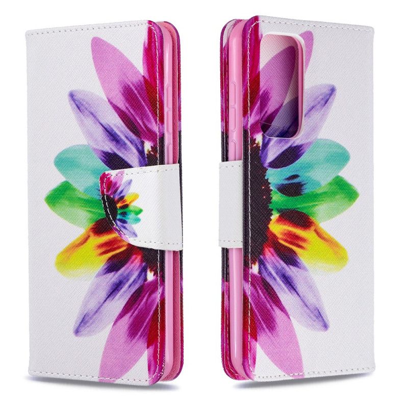 Leren Hoesje Huawei P40 Telefoonhoesje Aquarelbloem