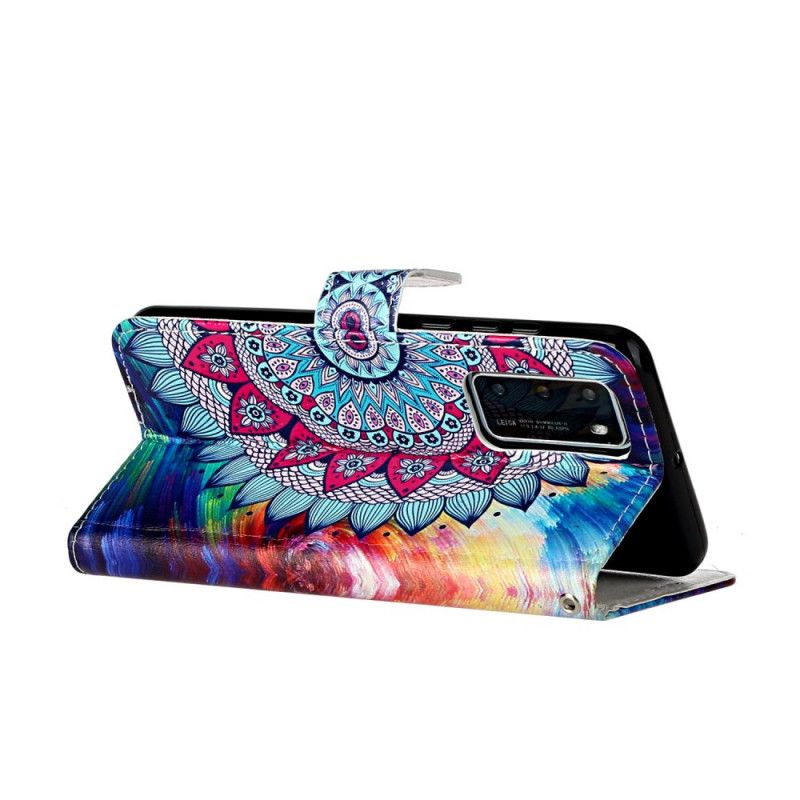 Leren Hoesje Huawei P40 Ultra Kleurrijke Mandala