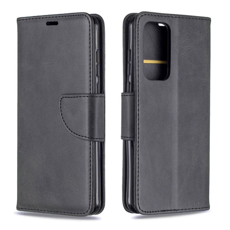 Leren Hoesje voor Huawei P40 Rood Zwart Gladde Schuine Flap