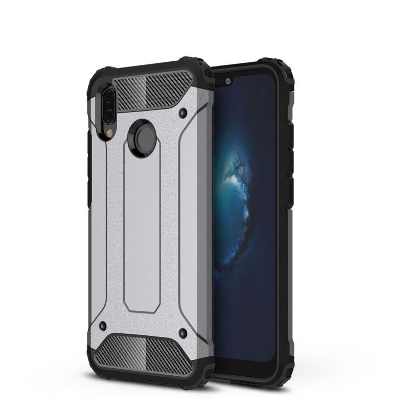 Case Hoesje Huawei P20 Lite Grijs Zwart Telefoonhoesje Overlevende