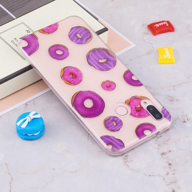 Case Hoesje Huawei P20 Lite Telefoonhoesje Transparante Donuts Waaier