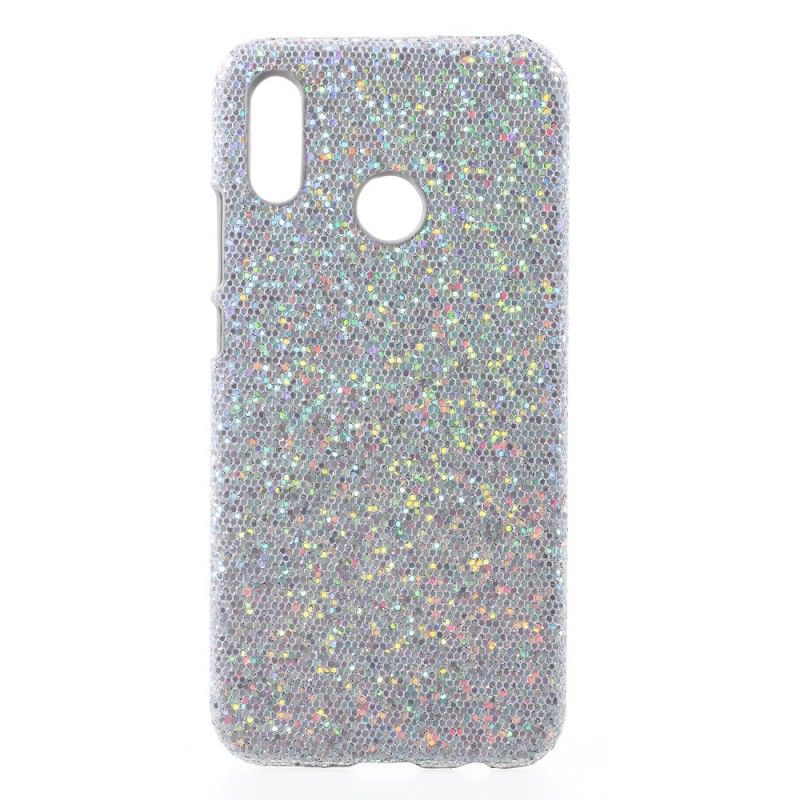 Case Hoesje Huawei P20 Lite Zilver Magenta Telefoonhoesje Pailletten