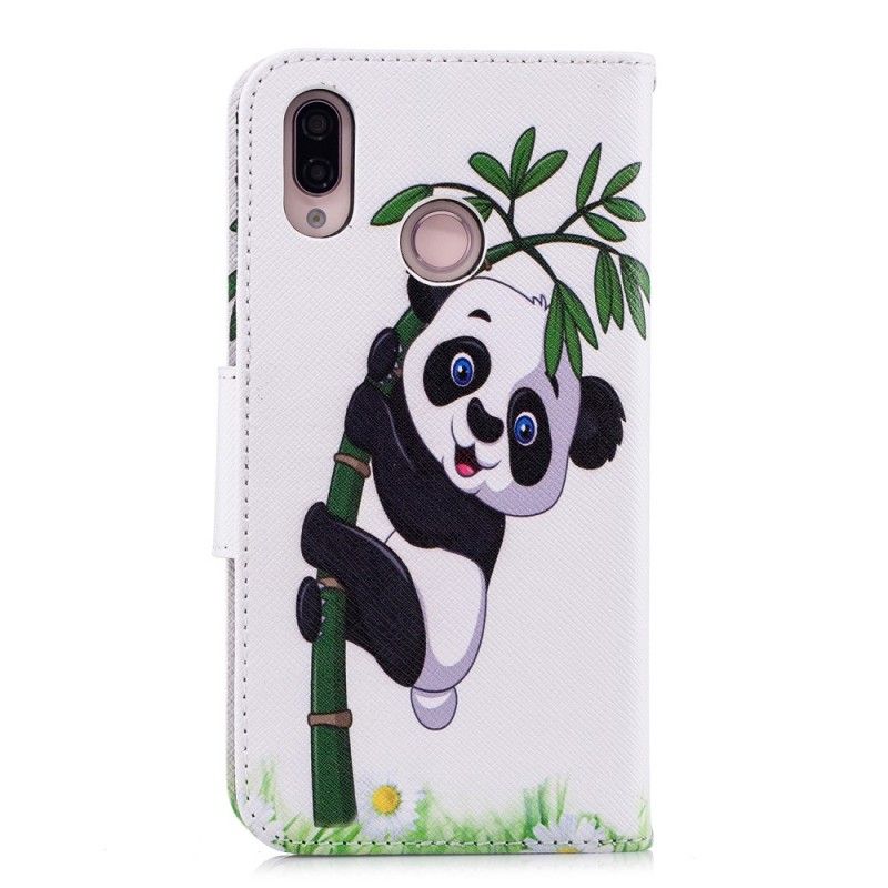 Cover Folio-hoesje Huawei P20 Lite Telefoonhoesje Panda Op Bamboe