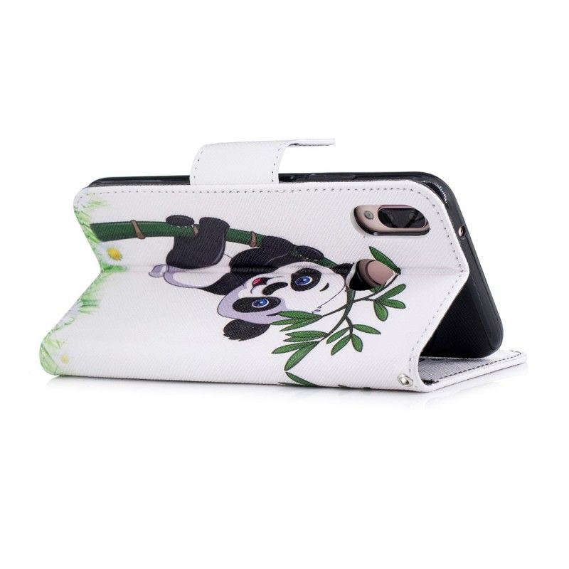 Cover Folio-hoesje Huawei P20 Lite Telefoonhoesje Panda Op Bamboe