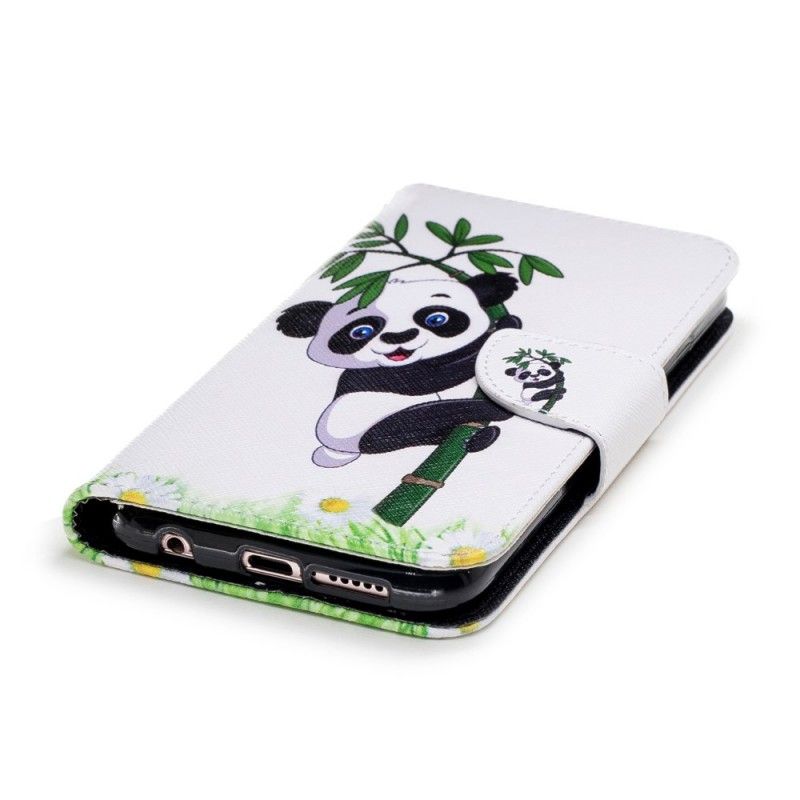 Cover Folio-hoesje Huawei P20 Lite Telefoonhoesje Panda Op Bamboe