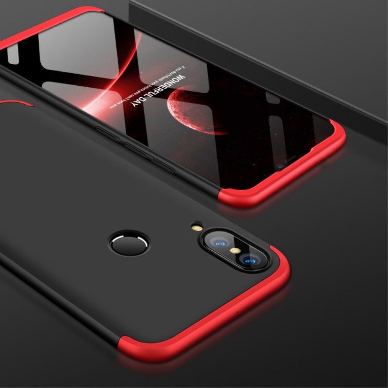 Cover Hoesje Huawei P20 Lite Rood Zwart Telefoonhoesje Afneembare Gkk