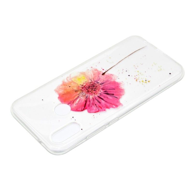 Cover Hoesje Huawei P20 Lite Telefoonhoesje Transparante Aquarel Klaproos