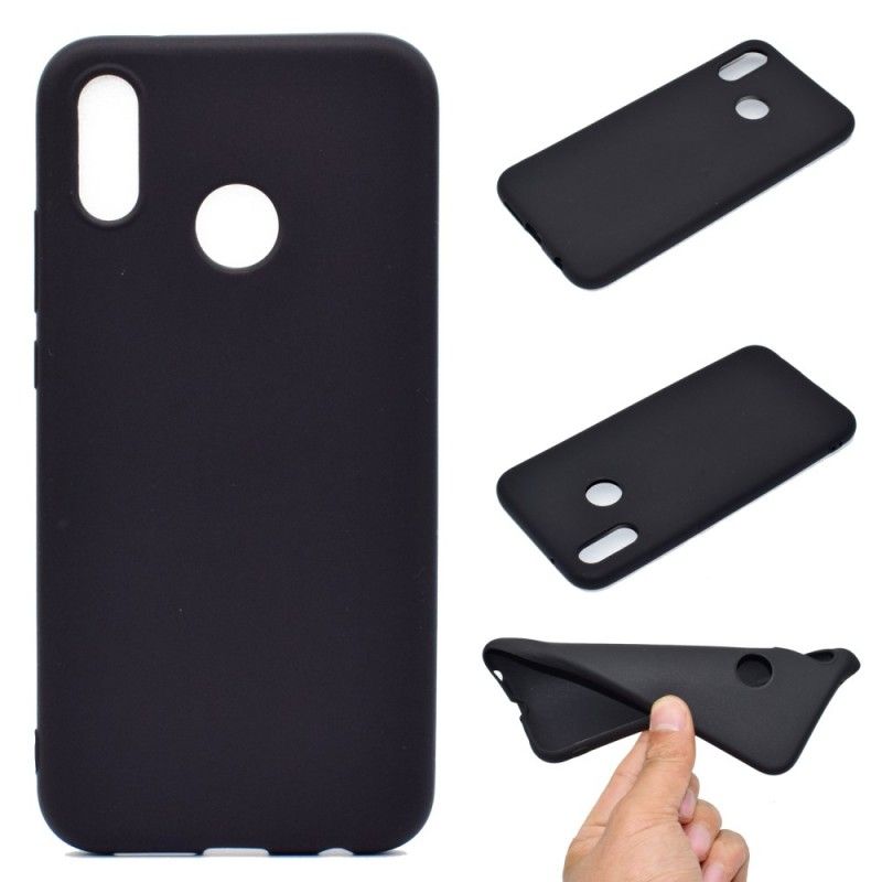 Cover Hoesje Huawei P20 Lite Wit Zwart Telefoonhoesje Matte Siliconen