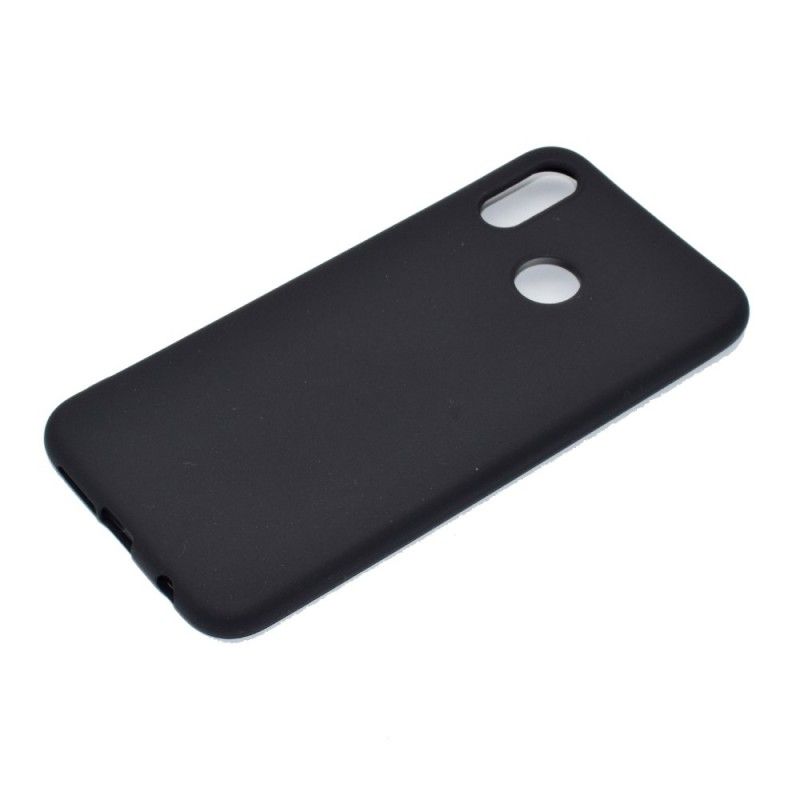 Cover Hoesje Huawei P20 Lite Wit Zwart Telefoonhoesje Matte Siliconen