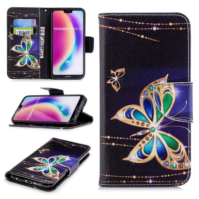 Flip Case Leren Huawei P20 Lite Magische Vlinder