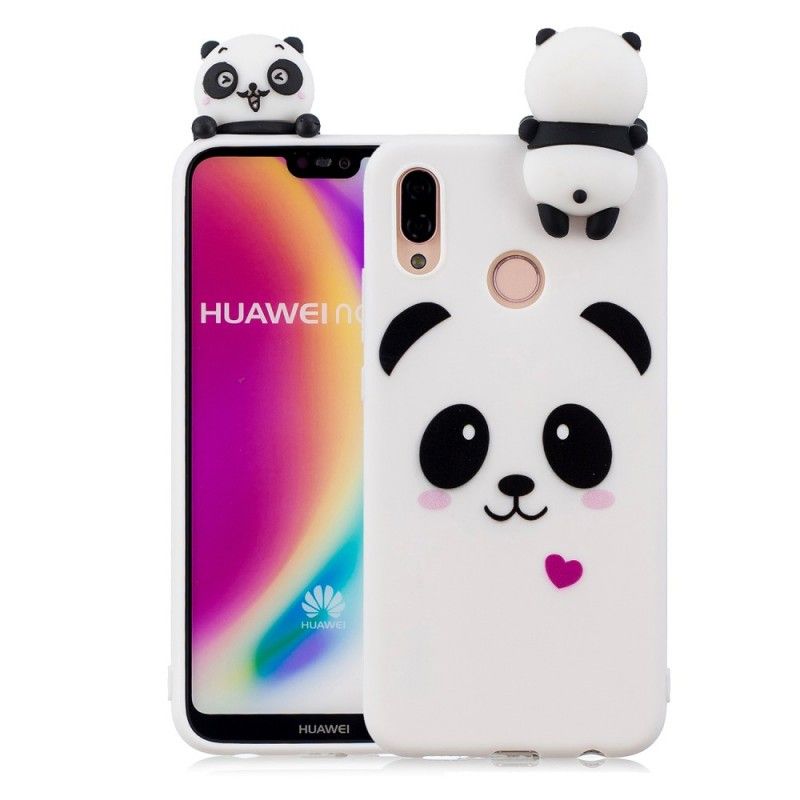 Hoesje Huawei P20 Lite Telefoonhoesje Leuke 3D Panda