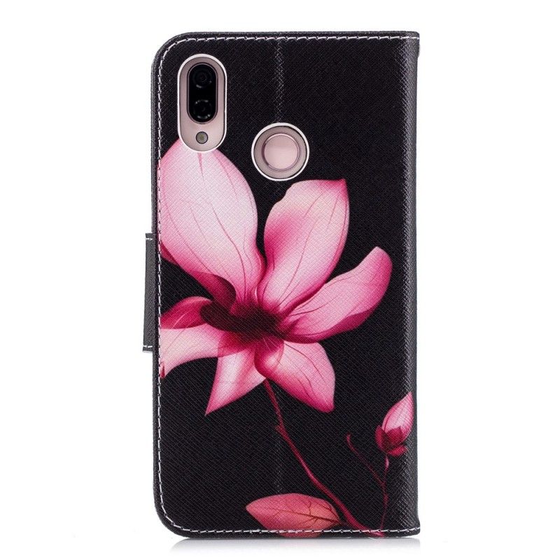 Leren Hoesje voor Huawei P20 Lite Roze Bloem