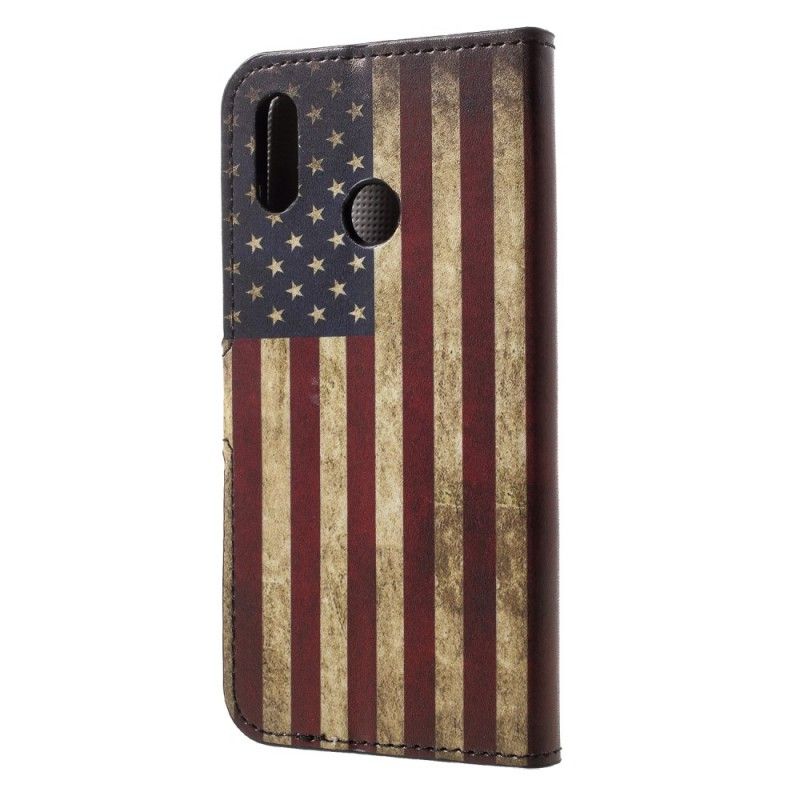 Leren Hoesje voor Huawei P20 Lite Usa Vlag