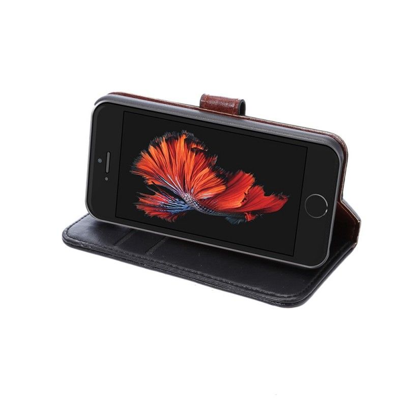 Cover Folio-hoesje iPhone 5 / 5S / SE Rood Zwart Telefoonhoesje Kunstleer