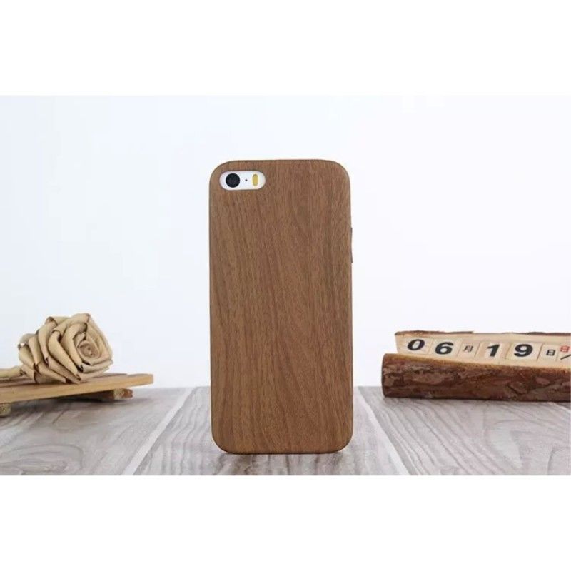 Hoesje iPhone 5 / 5S / SE Hout - Lichtbruin Hout - Donkerbruin Houtdessin