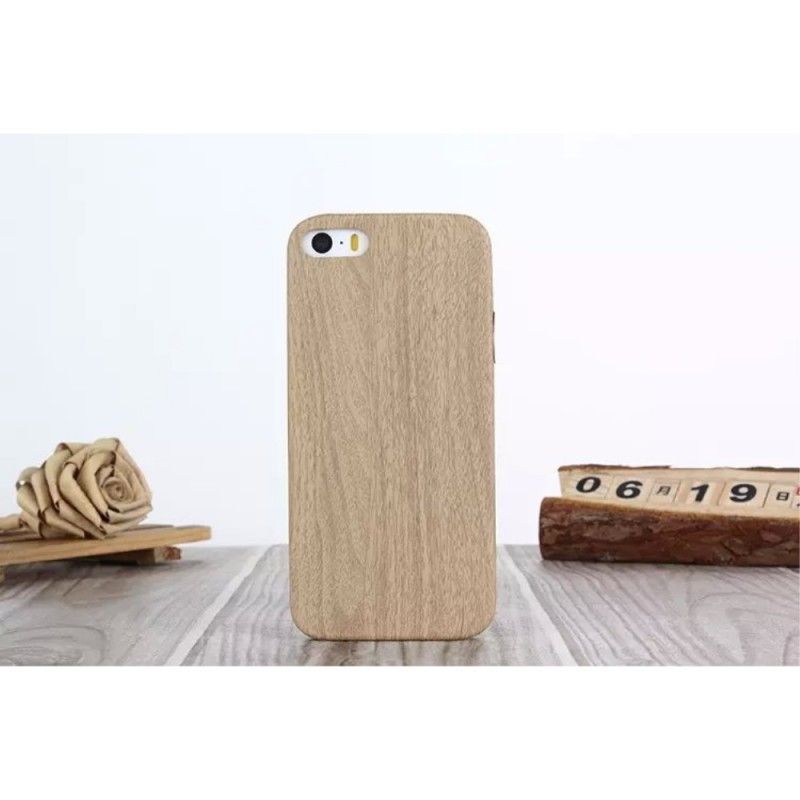 Hoesje iPhone 5 / 5S / SE Hout - Lichtbruin Hout - Donkerbruin Houtdessin