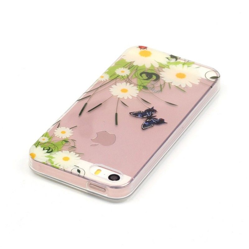 Hoesje voor iPhone 5 / 5S / SE Transparante Mooie Madeliefjes