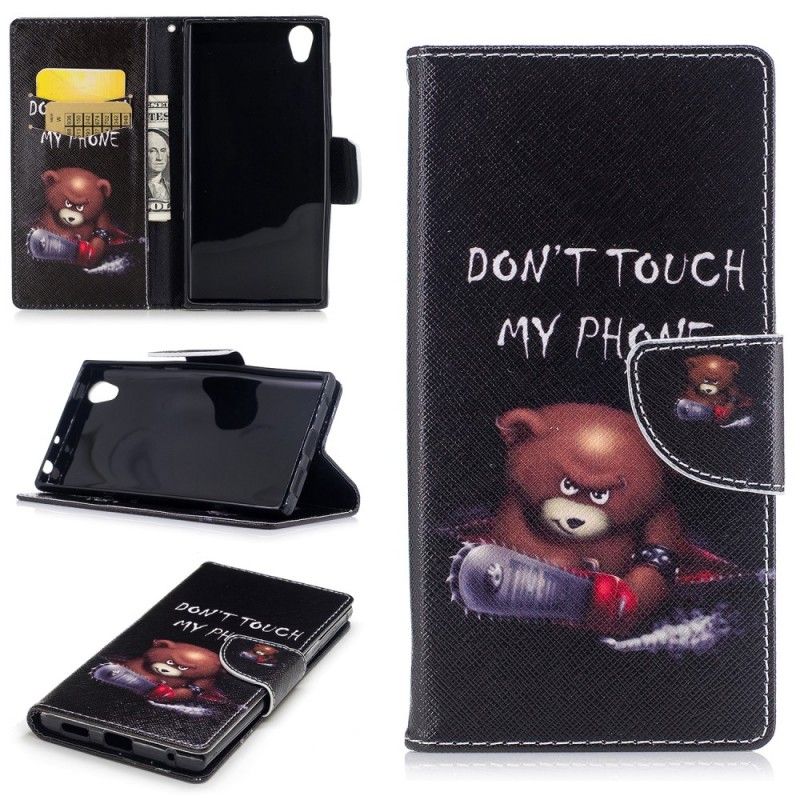 Flip Case Leren Sony Xperia L1 Gevaarlijke Beer