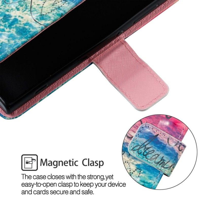 Cover Folio-hoesje Sony Xperia XA2 Telefoonhoesje Stop Nooit Met Dromen 3D