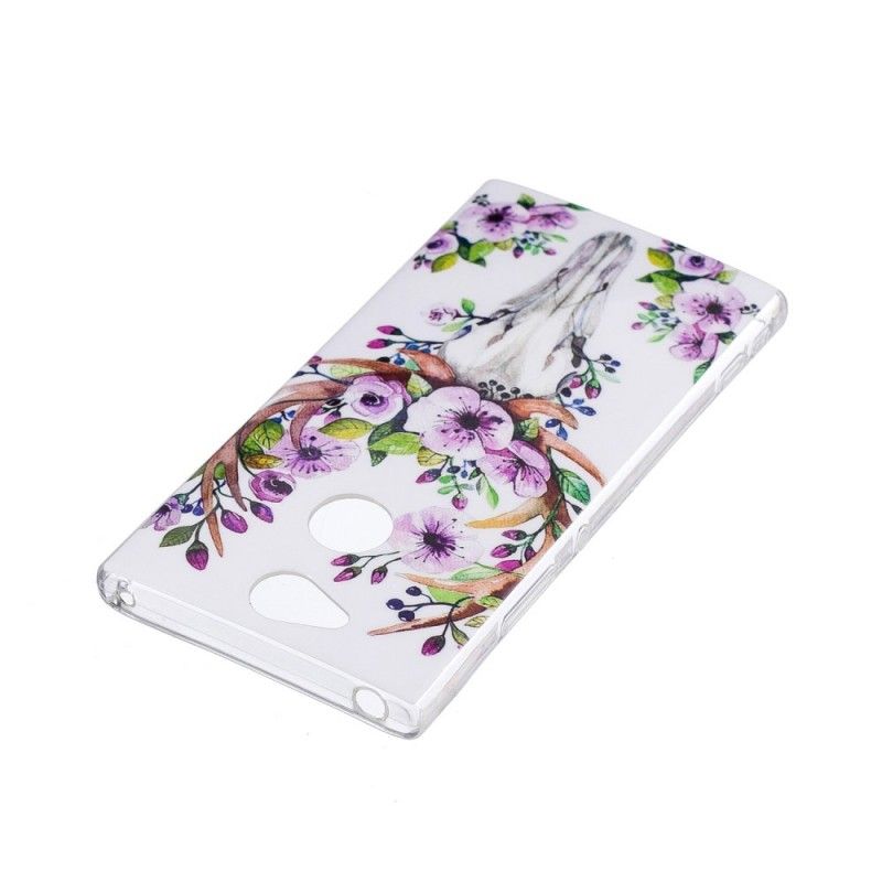 Hoesje Sony Xperia XA2 Eland Met Fluorescerende Bloemen