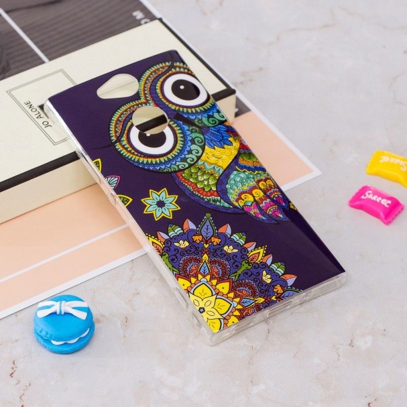 Hoesje Sony Xperia XA2 Telefoonhoesje Fluorescerende Mandala-Uil