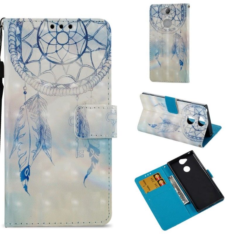 Leren Hoesje Sony Xperia XA2 Telefoonhoesje 3D-Aquarel Dromenvanger