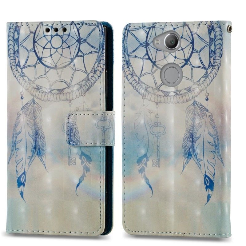 Leren Hoesje Sony Xperia XA2 Telefoonhoesje 3D-Aquarel Dromenvanger