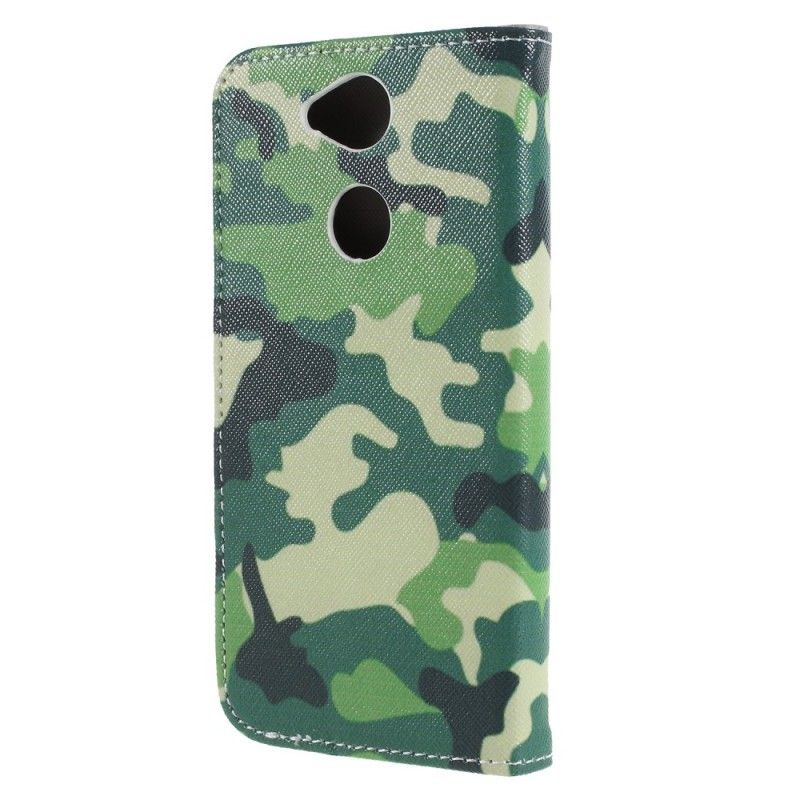 Leren Hoesje voor Sony Xperia XA2 Militaire Camouflage