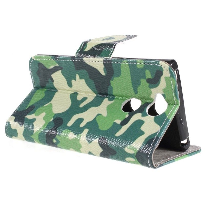 Leren Hoesje voor Sony Xperia XA2 Militaire Camouflage