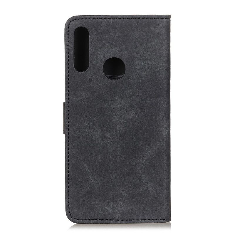 Flip Case Leren Alcatel 3X (2019) Rood Zwart Vintage Khazneh Leereffect Mat