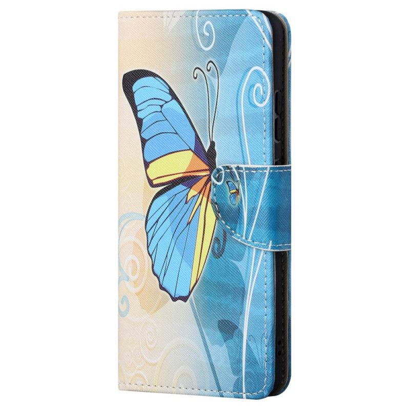 Bescherming Hoesje Samsung Galaxy S24 Ultra 5g Gele En Blauwe Vlinder