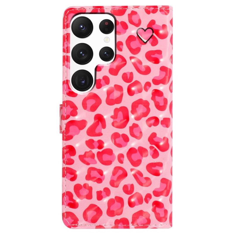 Bescherming Hoesje Samsung Galaxy S24 Ultra 5g Roze Luipaardprint