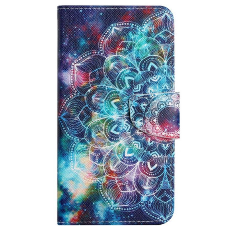 Bescherming Hoesje Samsung Galaxy S24 Ultra 5g Sterrenhemel En Mandala Met Riempje