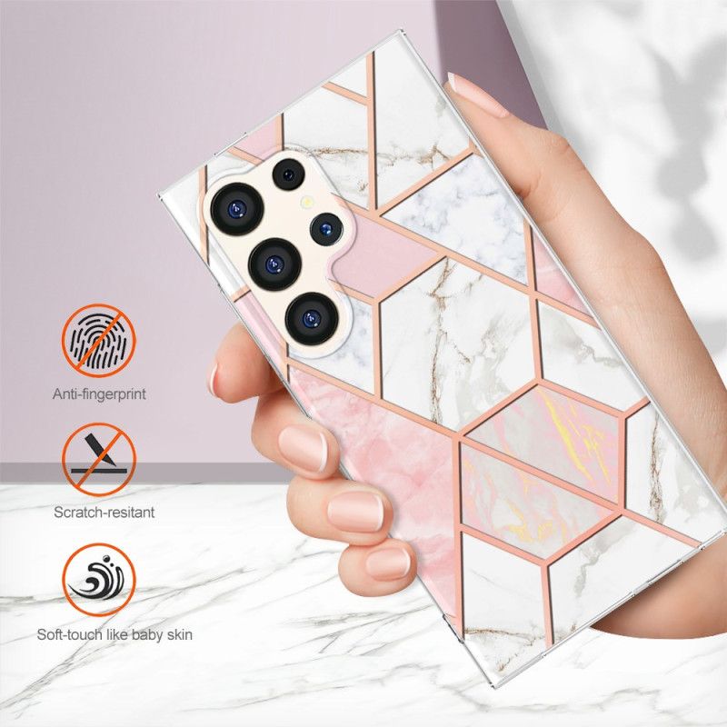 Cover Hoesje Samsung Galaxy S24 Ultra 5g Telefoonhoesje Gemarmerde Stijl