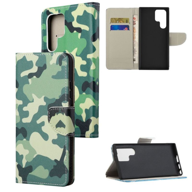 Flip Case Leren Samsung Galaxy S24 Ultra 5g Camouflagepatroon