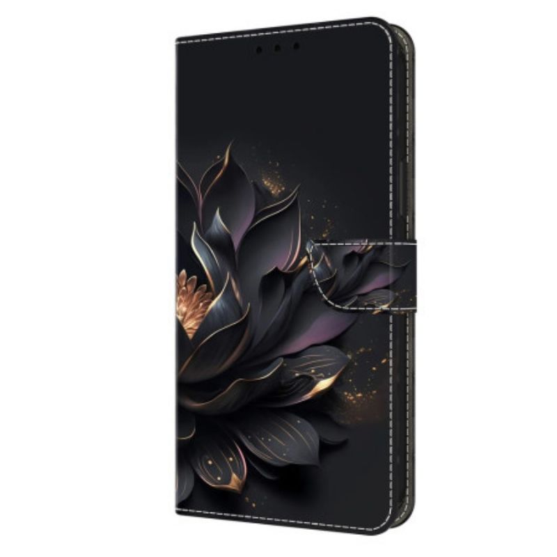 Flip Case Leren Samsung Galaxy S24 Ultra 5g Paarse Lotus