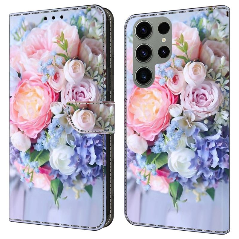 Folio-hoesje Samsung Galaxy S24 Ultra 5g Kleurrijke Bloemen