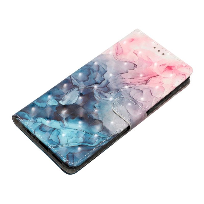 Folio-hoesje Samsung Galaxy S24 Ultra 5g Roze En Blauw Marmer Met Riem