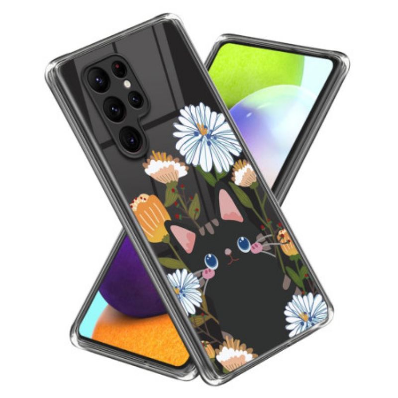 Hoesje Samsung Galaxy S24 Ultra 5g Bloemen En Kat