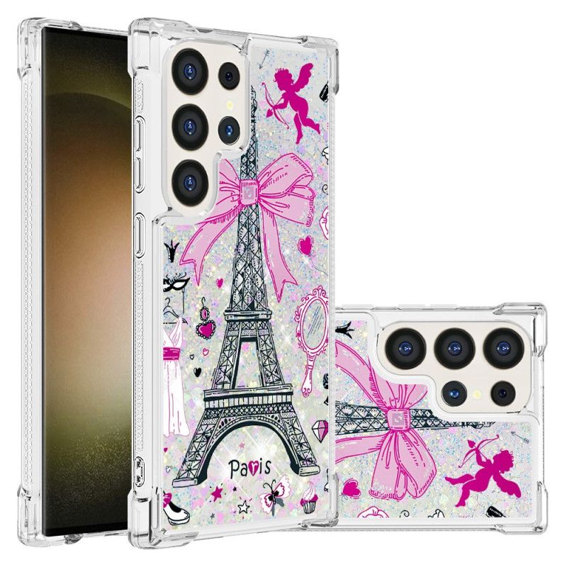 Hoesje Samsung Galaxy S24 Ultra 5g Eiffeltoren Glitter