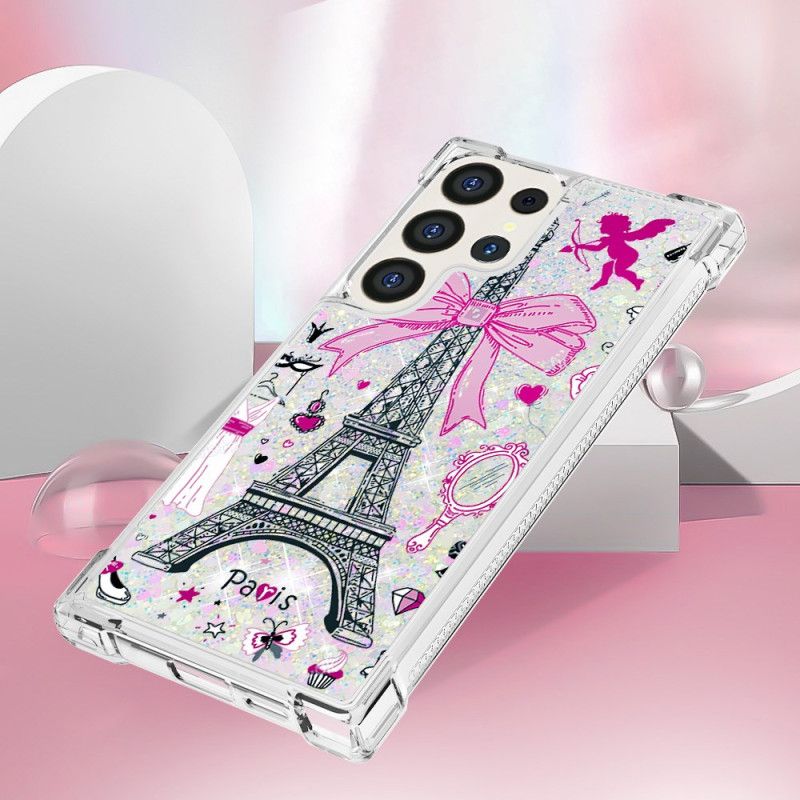 Hoesje Samsung Galaxy S24 Ultra 5g Eiffeltoren Glitter