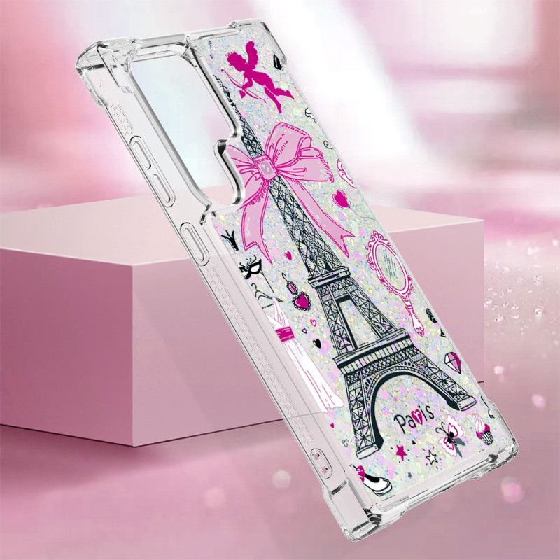 Hoesje Samsung Galaxy S24 Ultra 5g Eiffeltoren Glitter