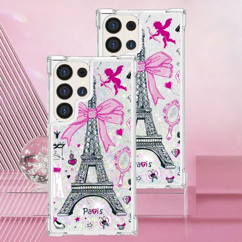 Hoesje Samsung Galaxy S24 Ultra 5g Eiffeltoren Glitter