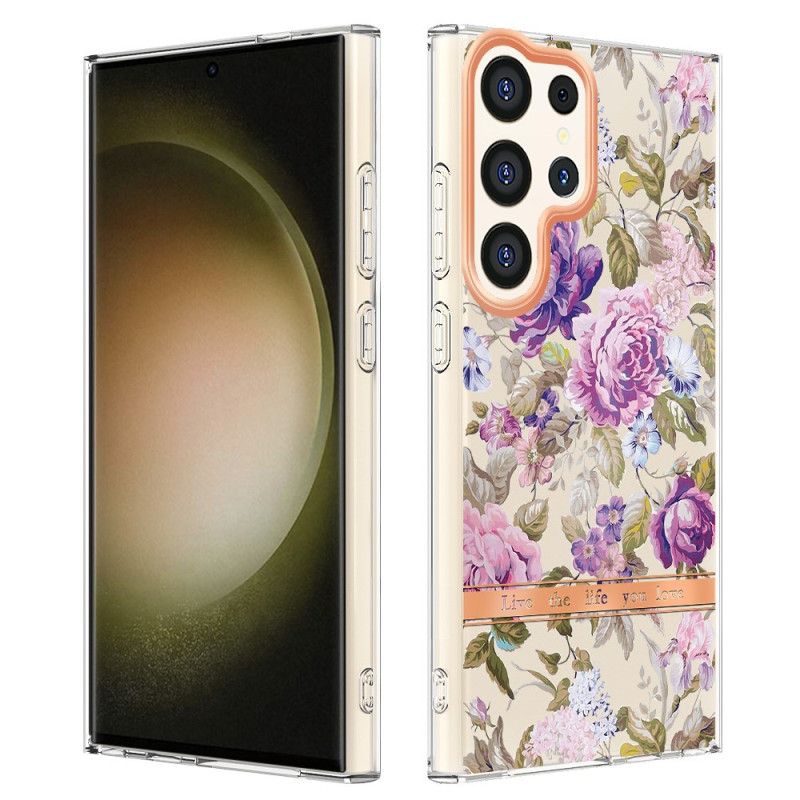 Hoesje Samsung Galaxy S24 Ultra 5g Met Bloemmotief Bescherming Hoesje