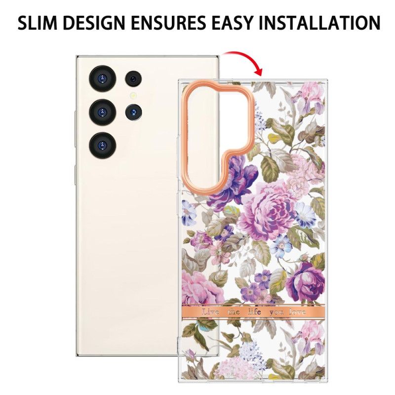 Hoesje Samsung Galaxy S24 Ultra 5g Met Bloemmotief Bescherming Hoesje